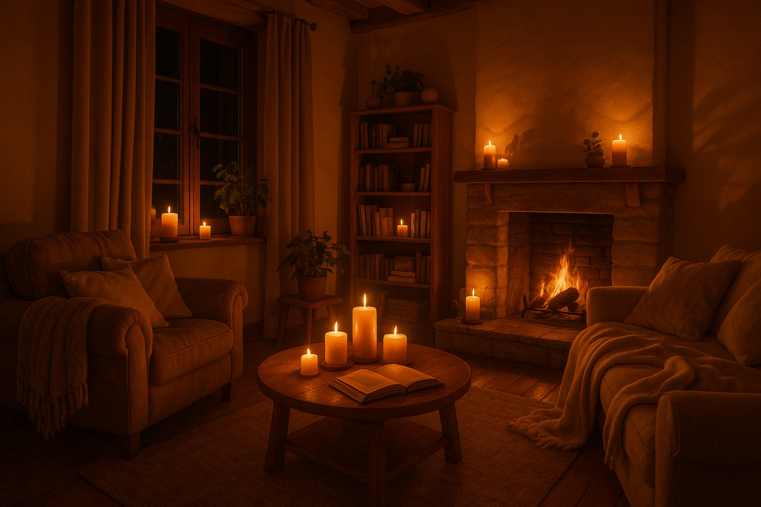 Comfy house with candles 